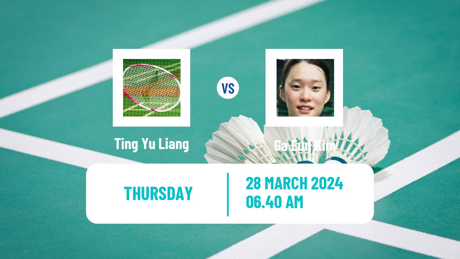 Badminton BWF World Tour Spain Masters Women Ting Yu Liang - Ga Eun Kim