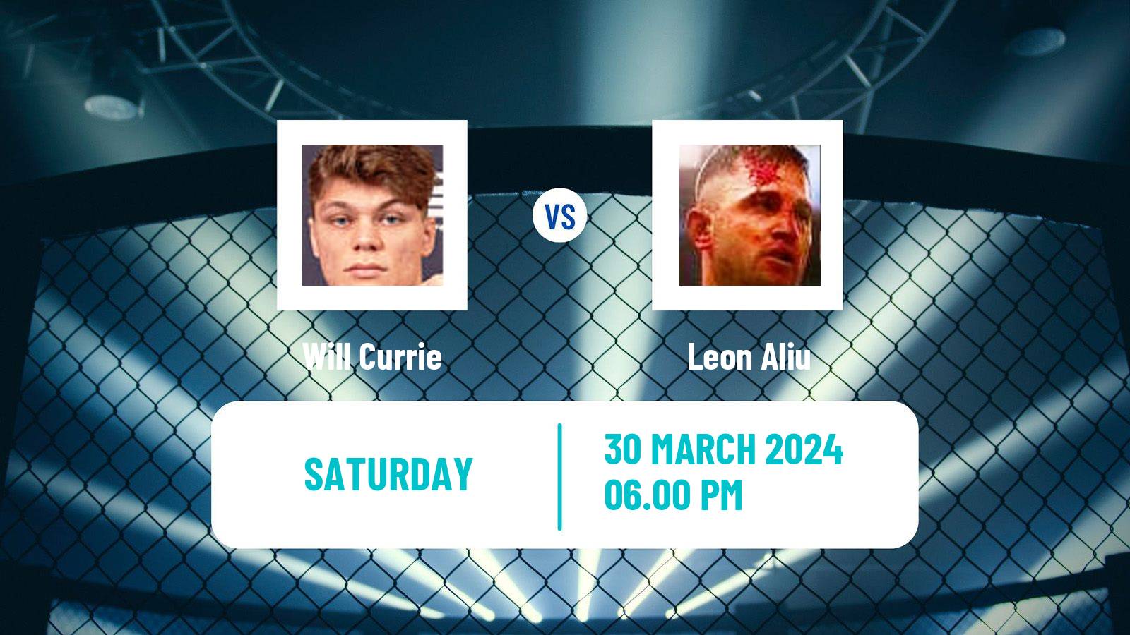 MMA Middleweight Cage Warriors Men Will Currie - Leon Aliu