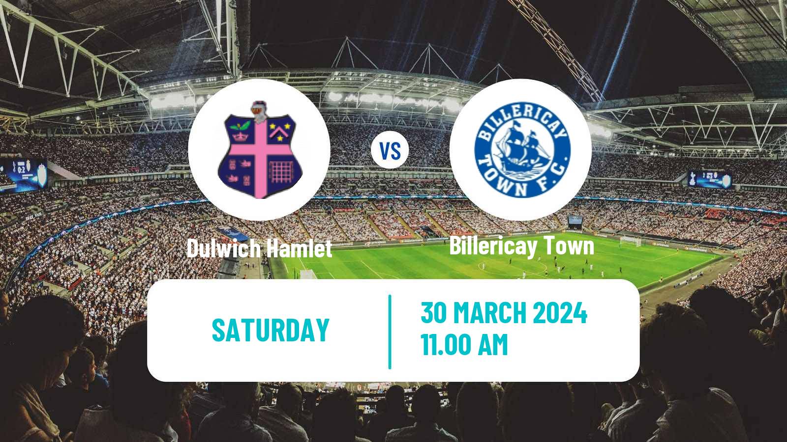 Soccer English Isthmian League Premier Division Dulwich Hamlet - Billericay Town