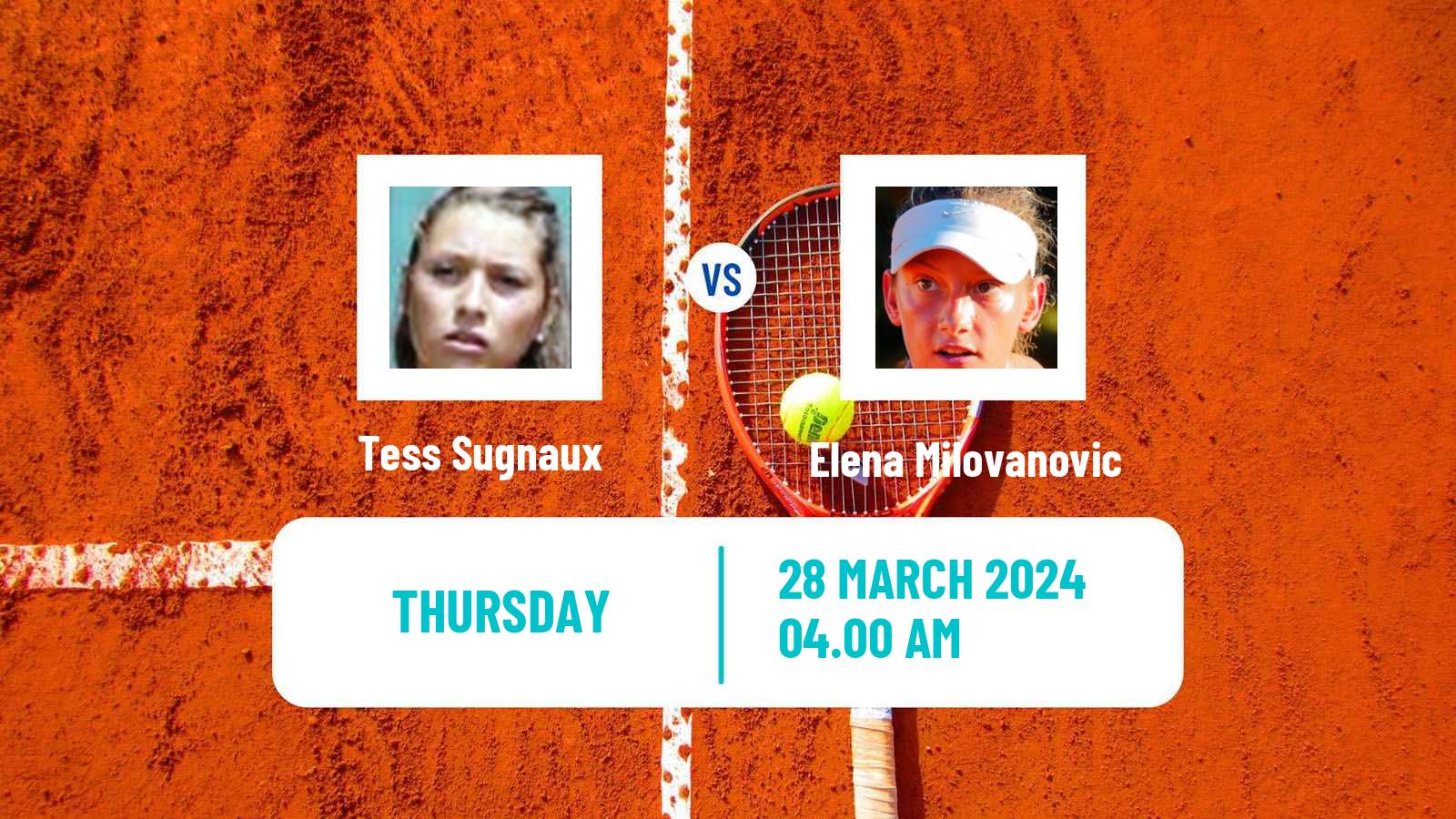 Tennis ITF W15 Monastir 11 Women Tess Sugnaux - Elena Milovanovic
