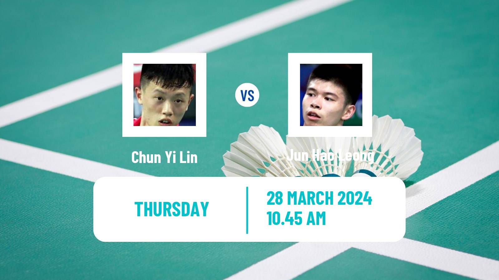 Badminton BWF World Tour Spain Masters Men Chun Yi Lin - Jun Hao Leong