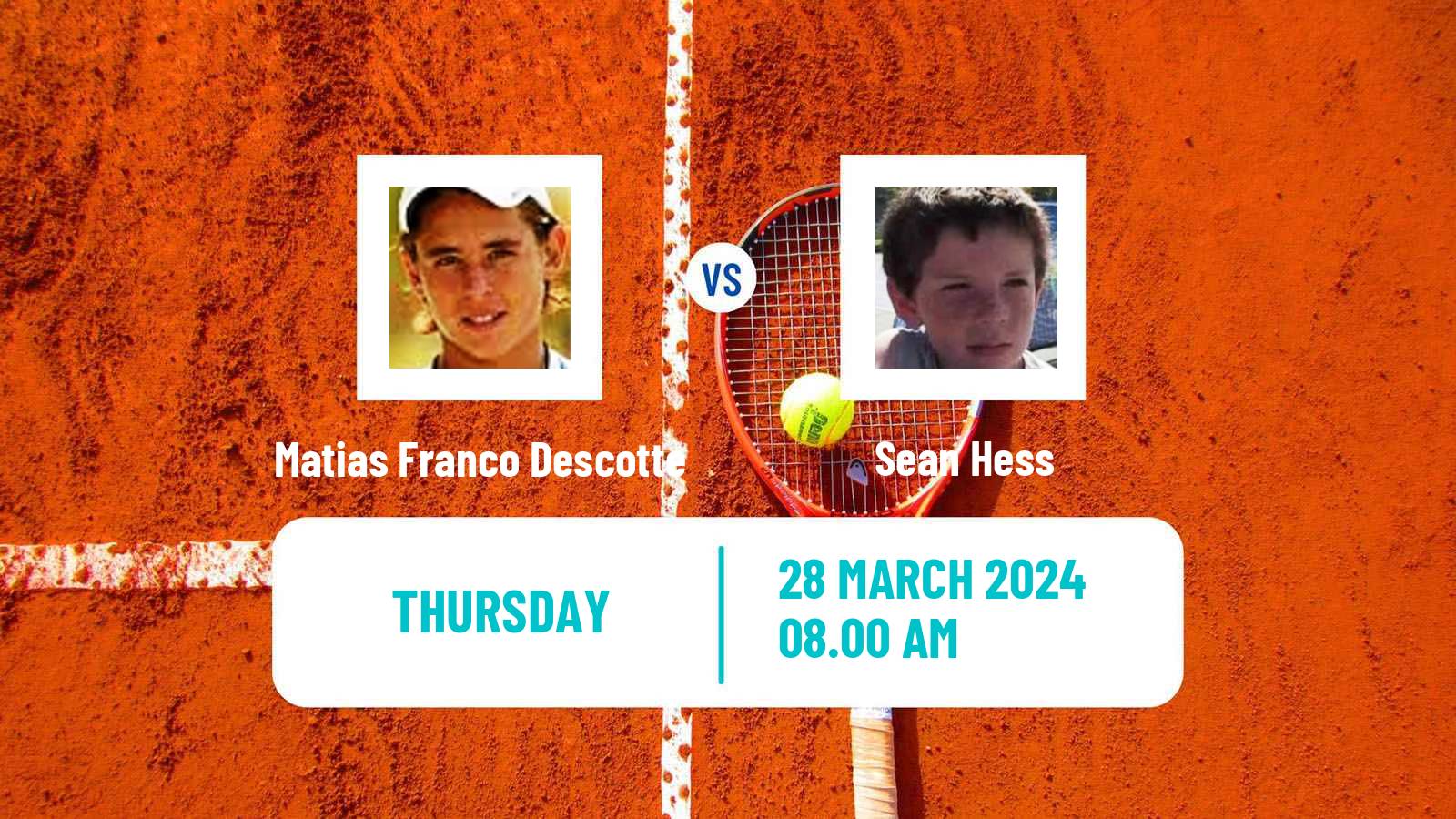 Tennis ITF M15 Bragado Men Matias Franco Descotte - Sean Hess