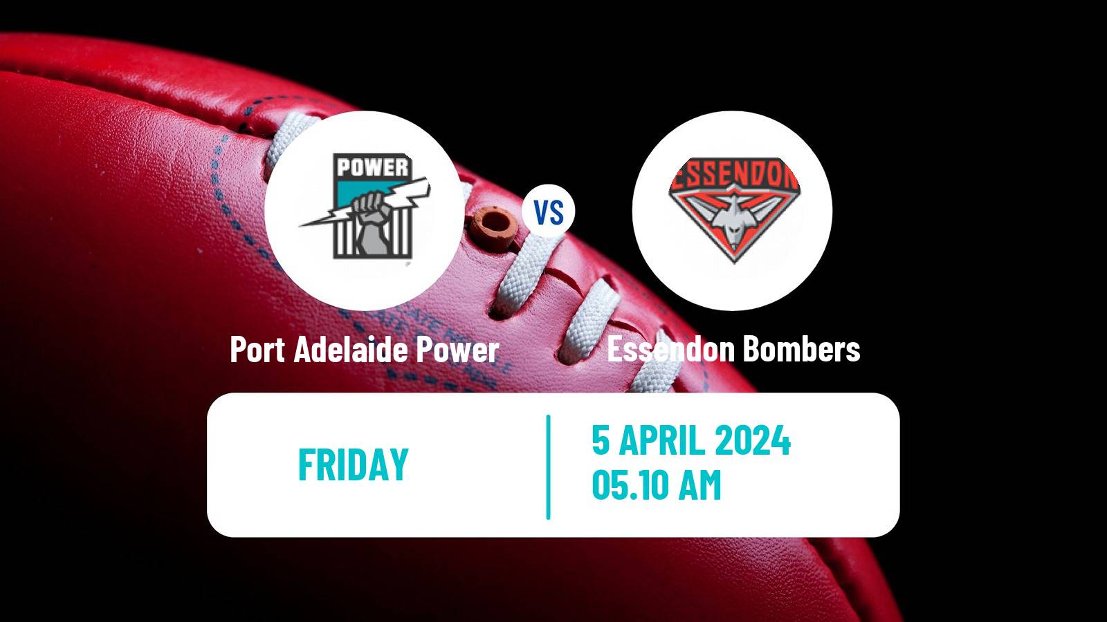 Aussie rules AFL Port Adelaide Power - Essendon Bombers