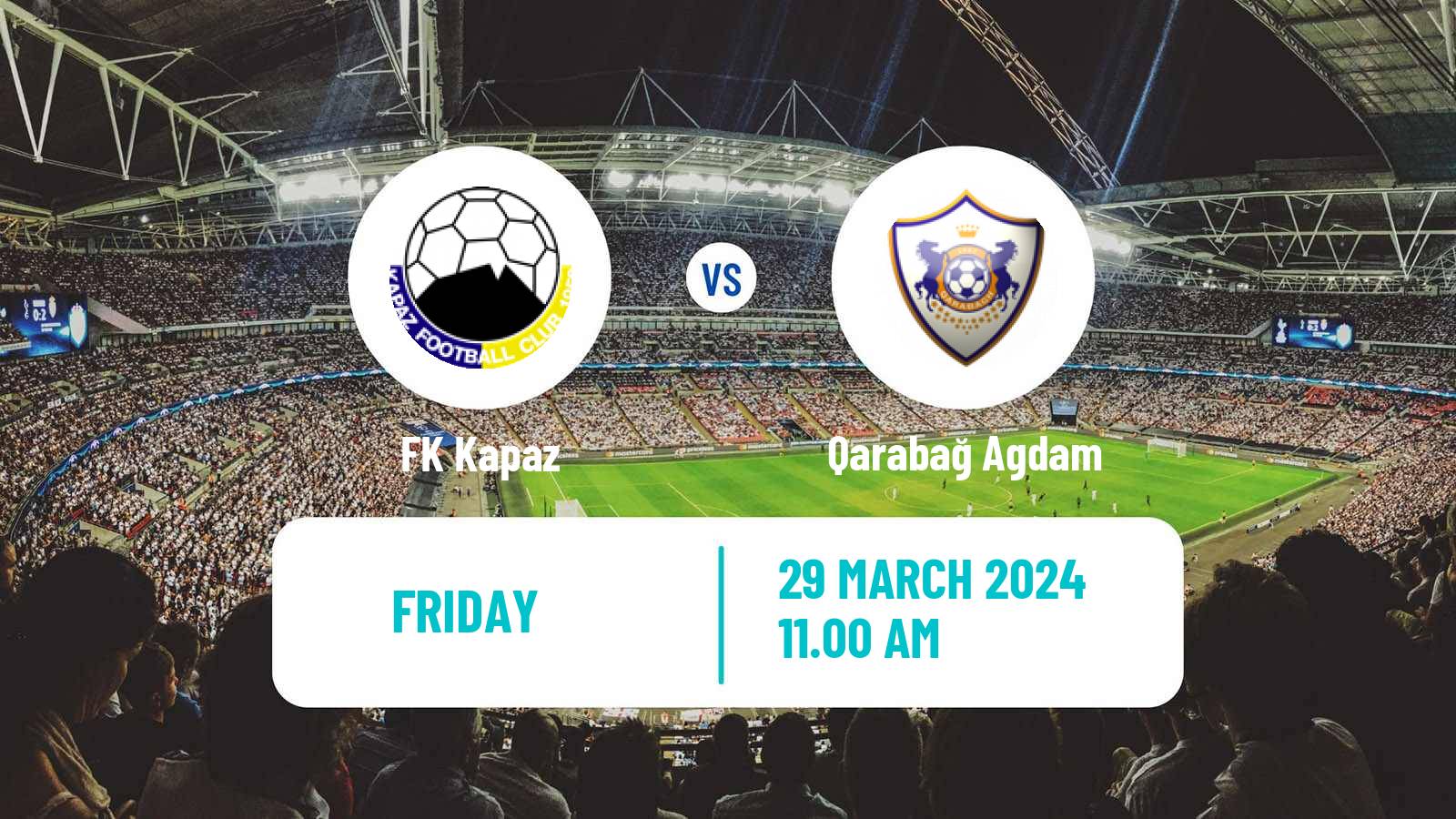 Soccer Azerbaijan Premier League Kapaz - Qarabağ Agdam