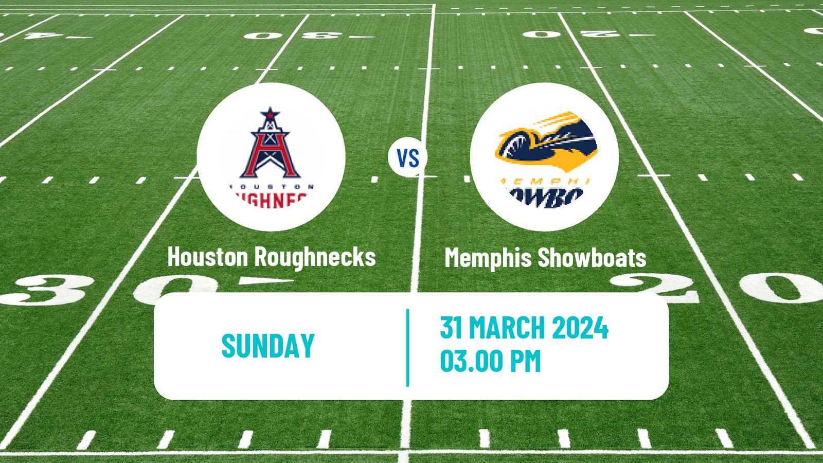 American football UFL Houston Roughnecks - Memphis Showboats