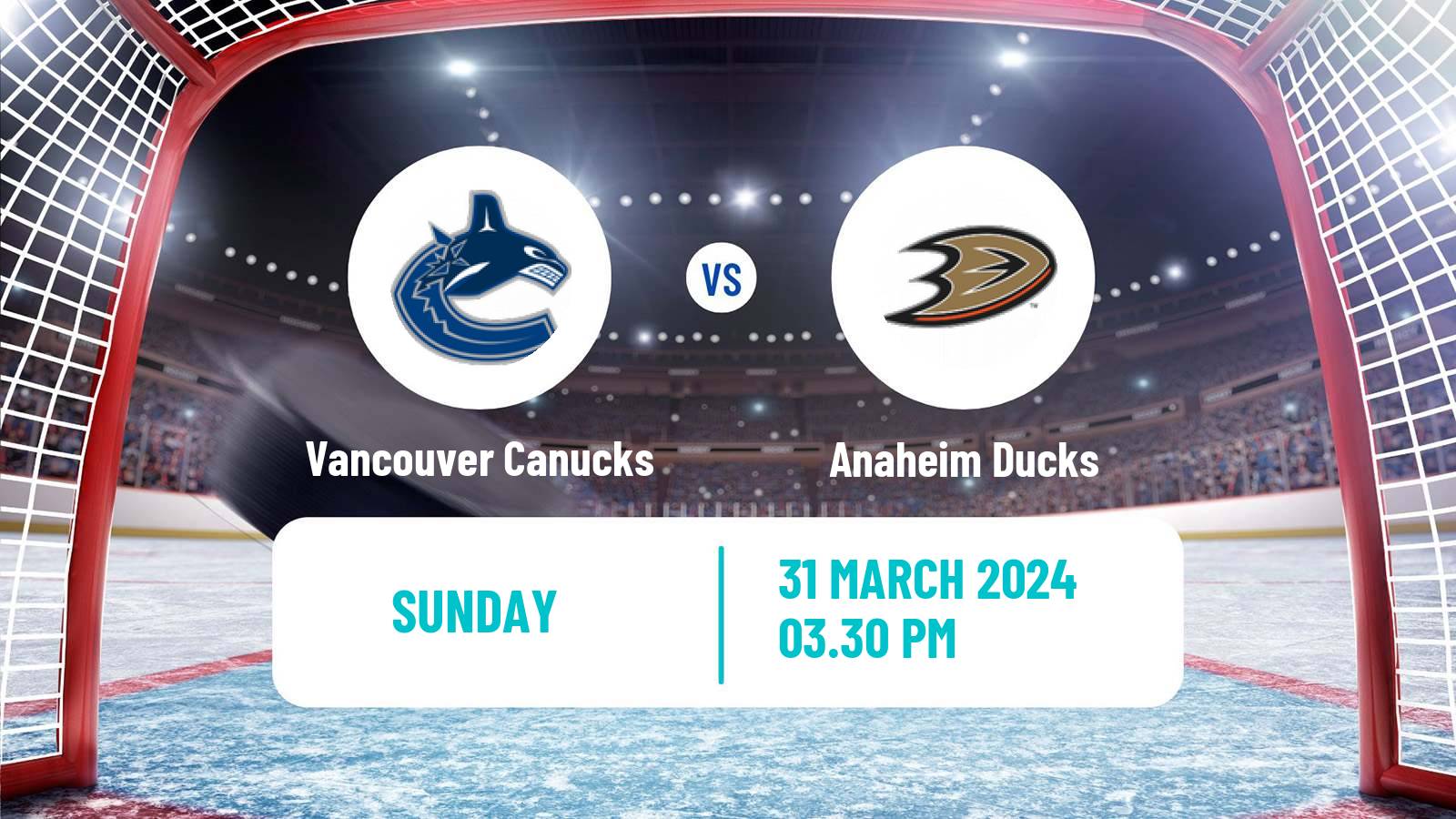 Hockey NHL Vancouver Canucks - Anaheim Ducks