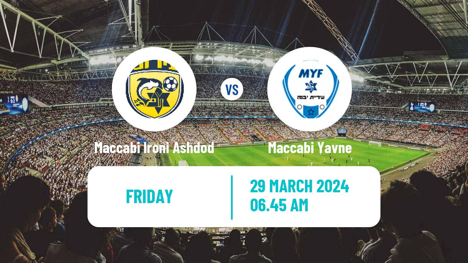 Soccer Israeli Liga Alef South Maccabi Ironi Ashdod - Maccabi Yavne