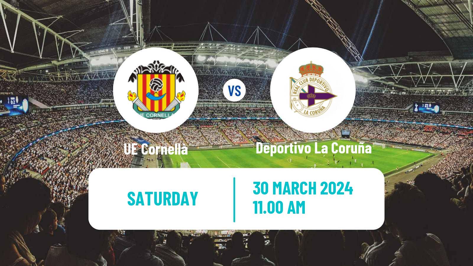 Soccer Spanish Primera RFEF Group 1 Cornellà - Deportivo La Coruña