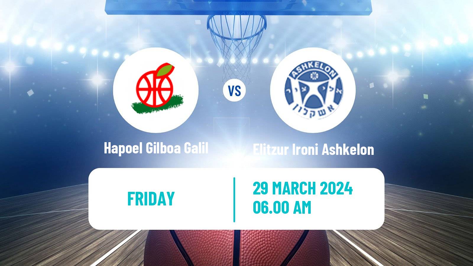 Basketball Israeli Liga Leumit Basketball Hapoel Gilboa Galil - Elitzur Ironi Ashkelon