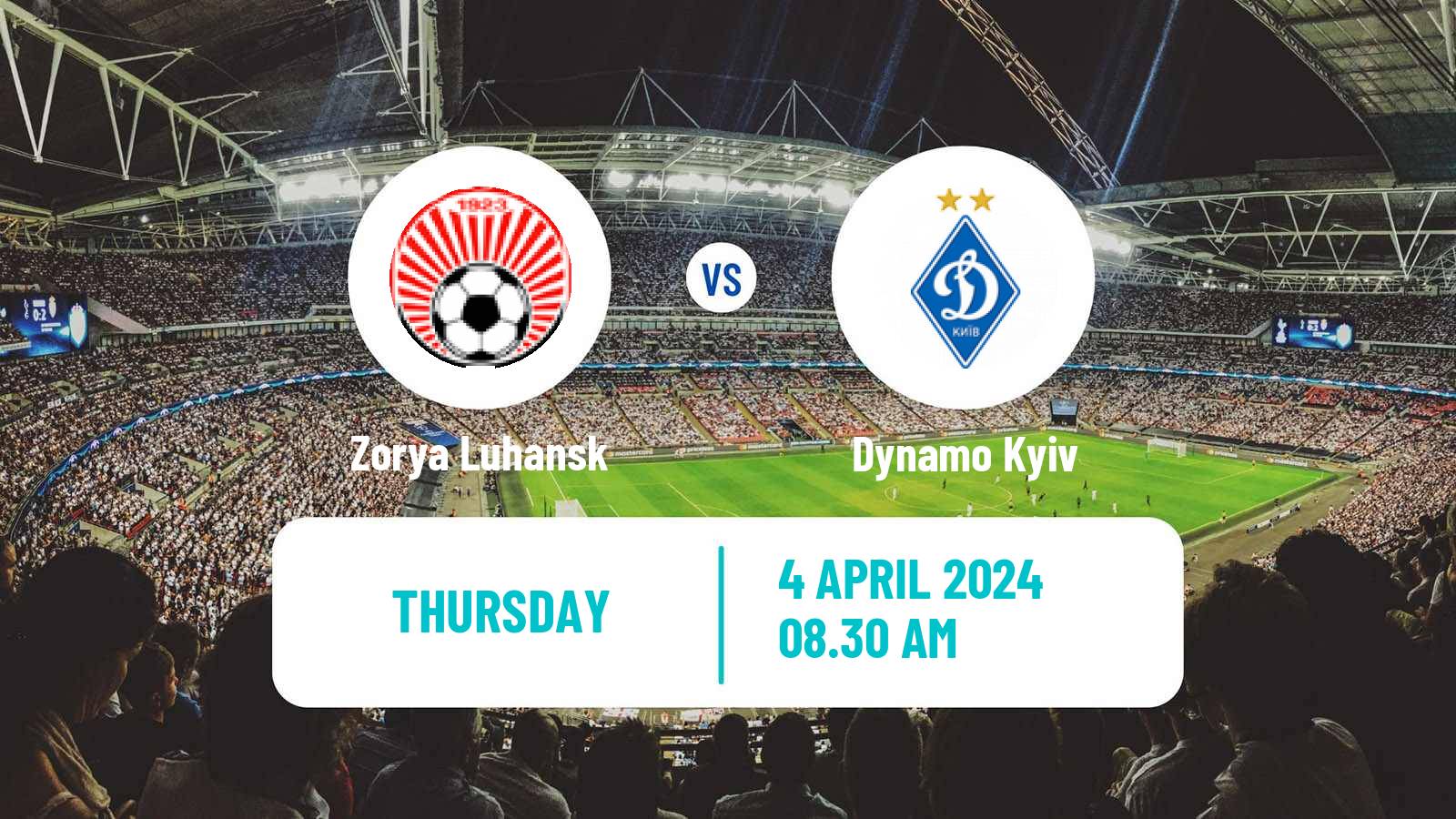 Soccer Ukrainian Premier League Zorya Luhansk - Dynamo Kyiv