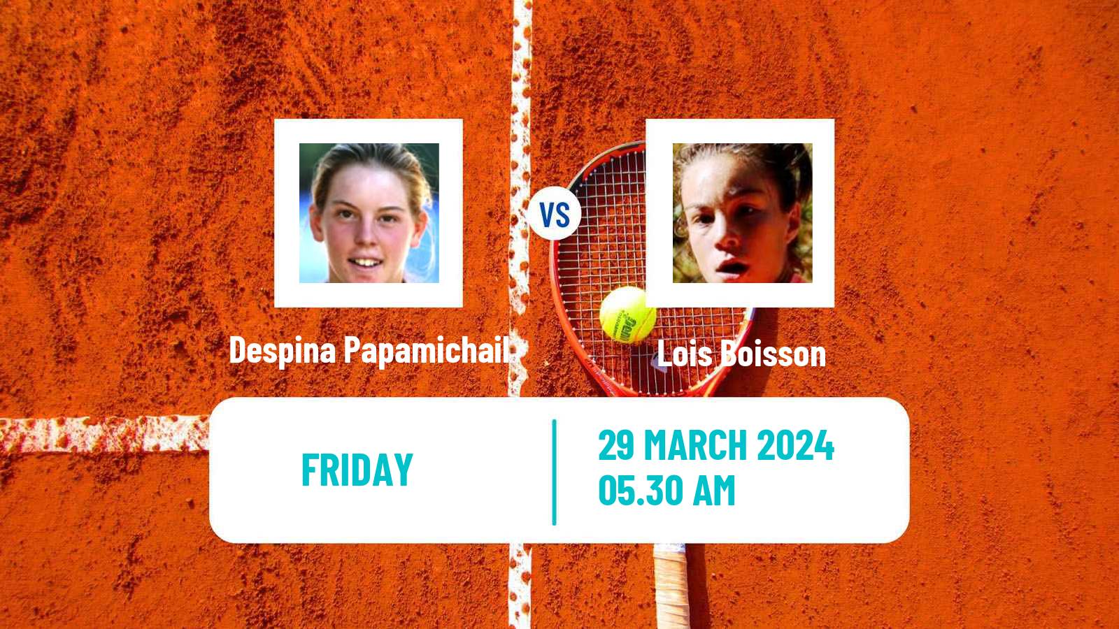 Tennis ITF W35 Terrassa Women Despina Papamichail - Lois Boisson