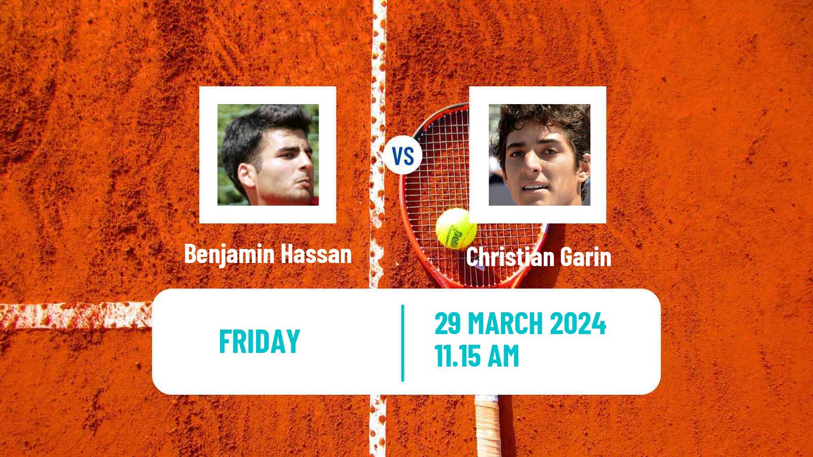 Tennis Girona Challenger Men Benjamin Hassan - Christian Garin