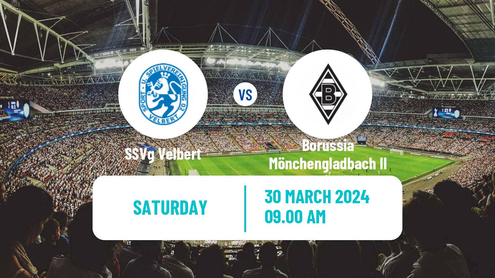 Soccer German Regionalliga West Velbert - Borussia Mönchengladbach II