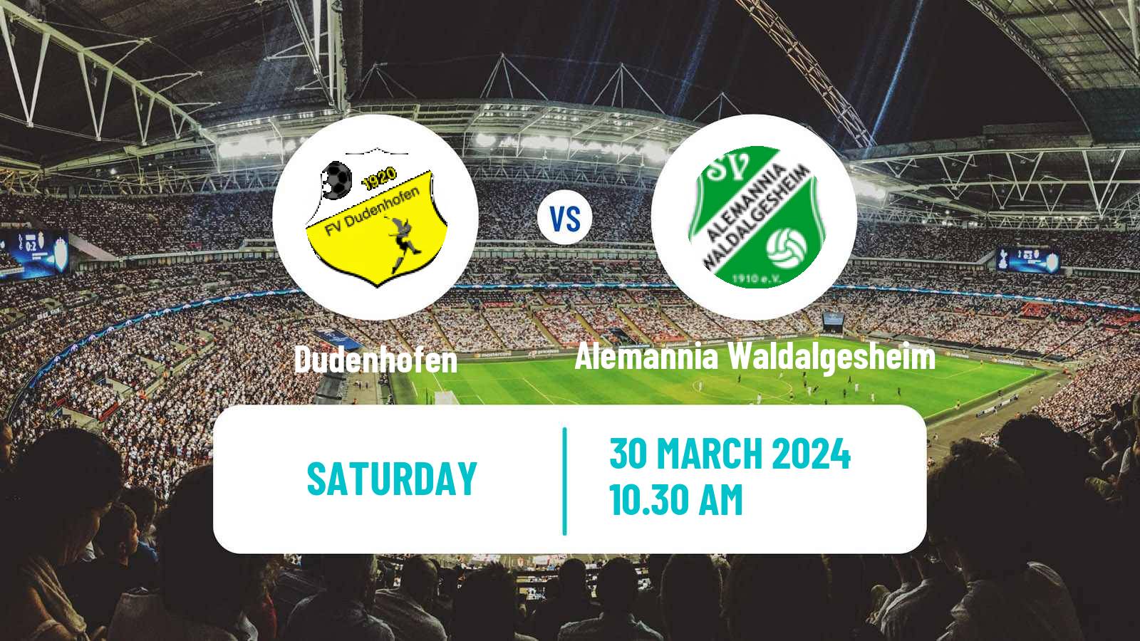 Soccer German Oberliga Rheinland-Pfalz/Saar Dudenhofen - Alemannia Waldalgesheim