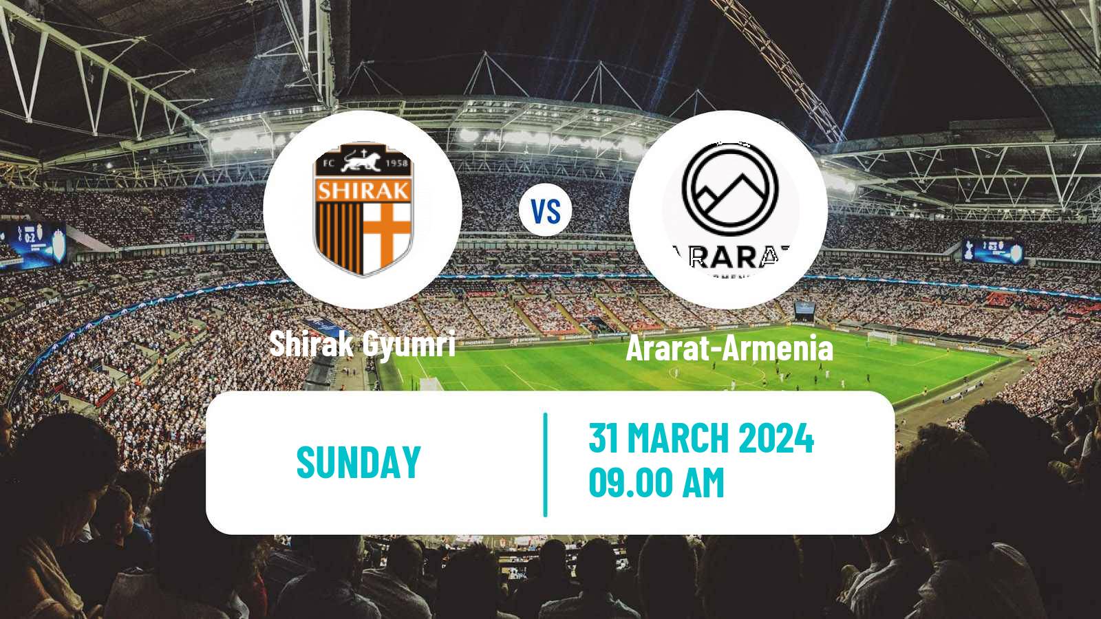 Soccer Armenian Premier League Shirak Gyumri - Ararat-Armenia