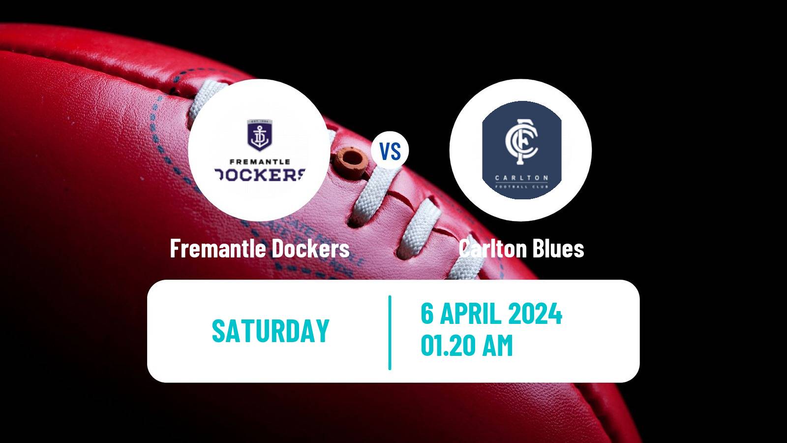 Aussie rules AFL Fremantle Dockers - Carlton Blues