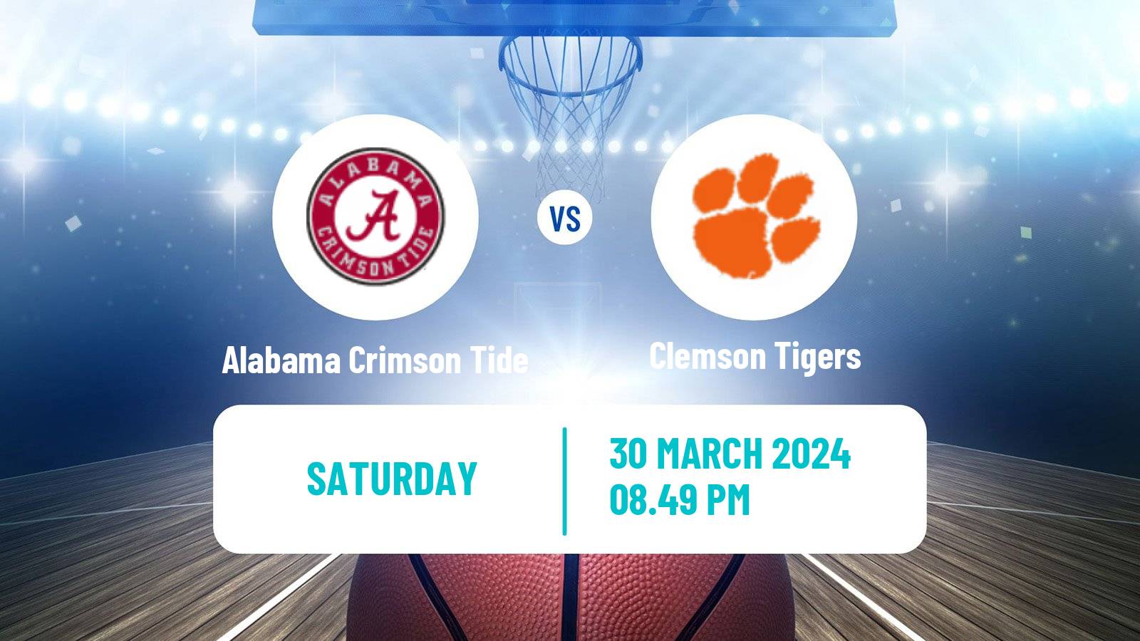 Basketball NCAA College Basketball Alabama Crimson Tide - Clemson Tigers