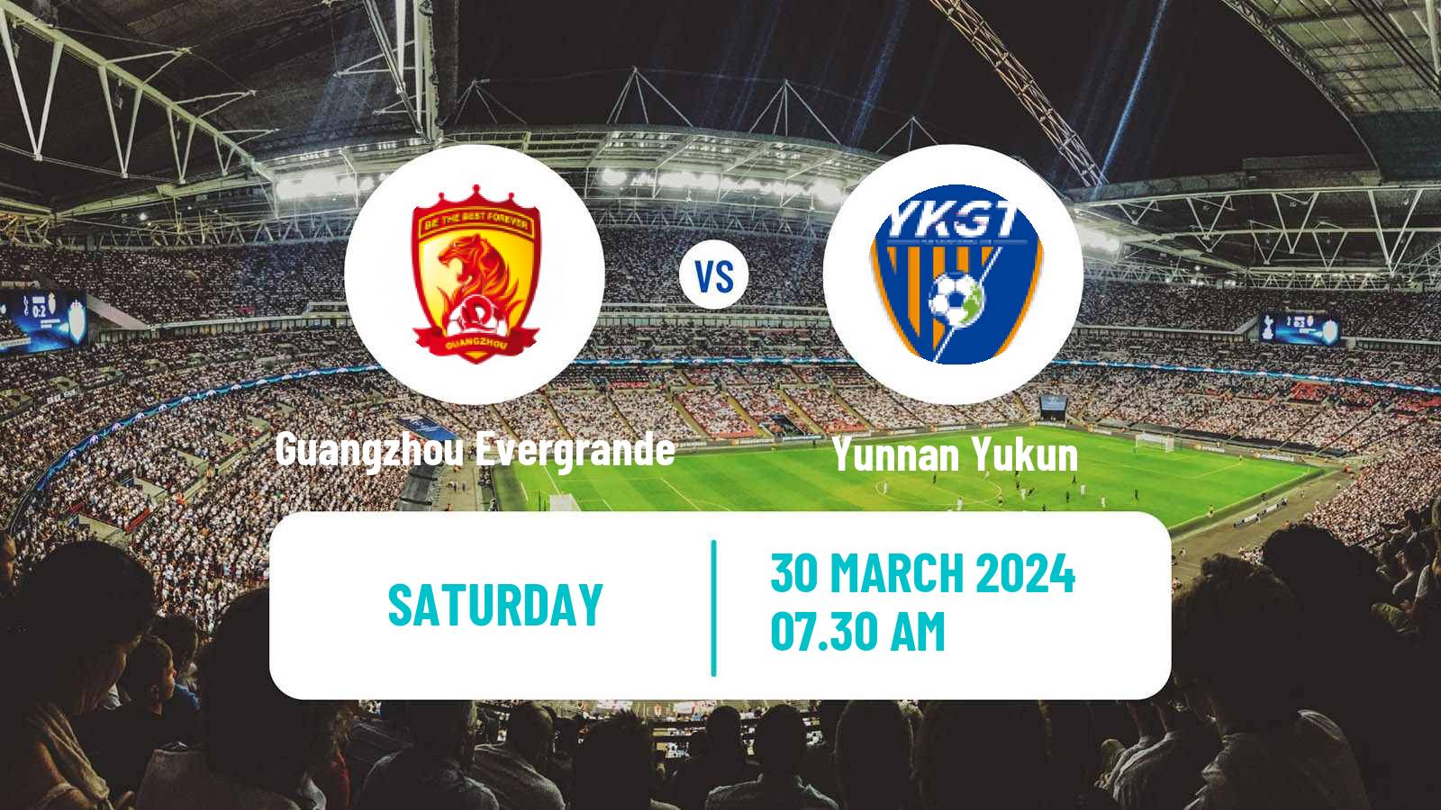 Soccer Chinese Jia League Guangzhou Evergrande - Yunnan Yukun