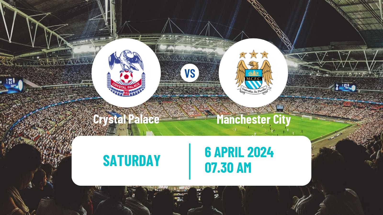Soccer English Premier League Crystal Palace - Manchester City