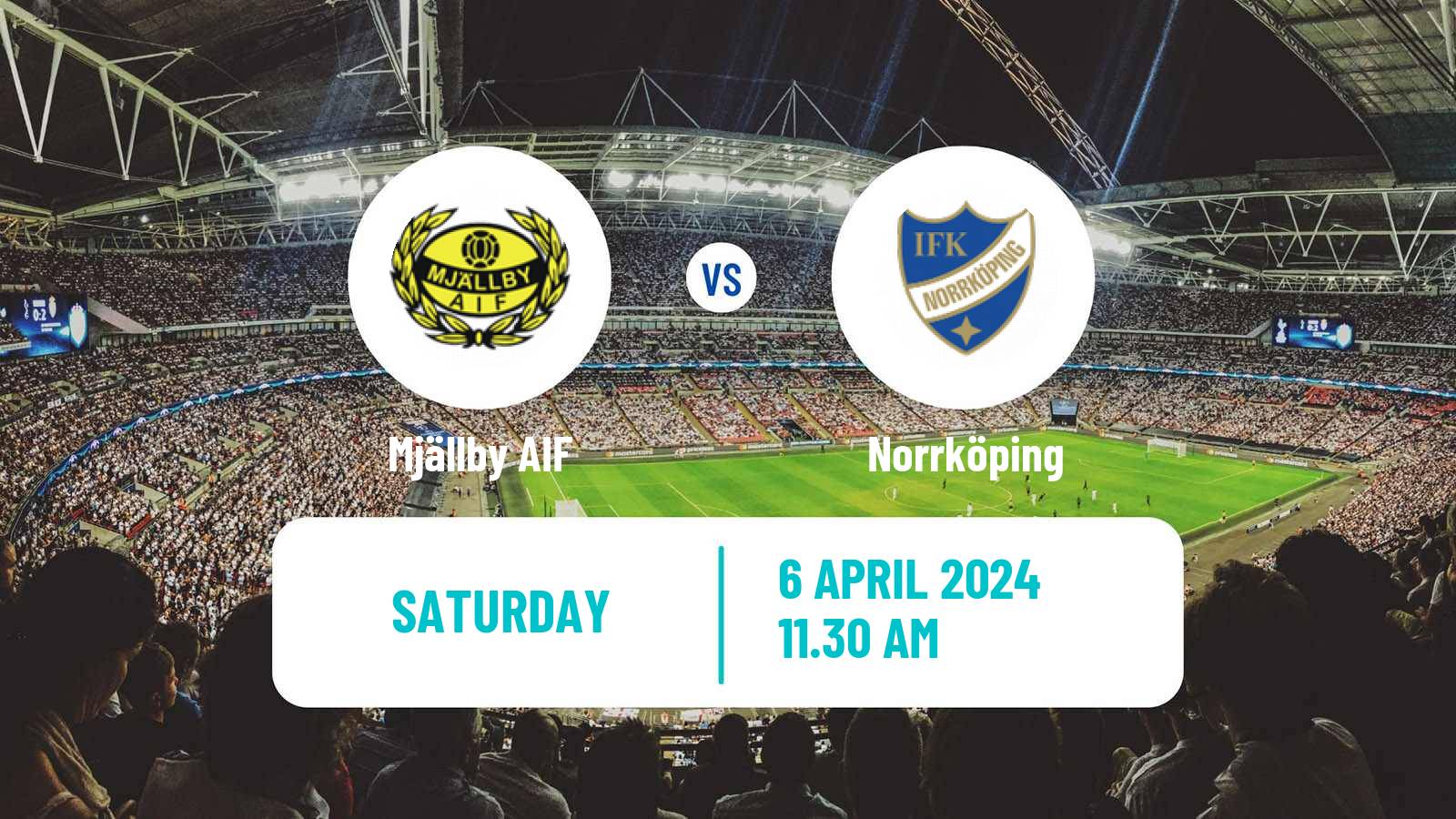Soccer Swedish Allsvenskan Mjällby - Norrköping