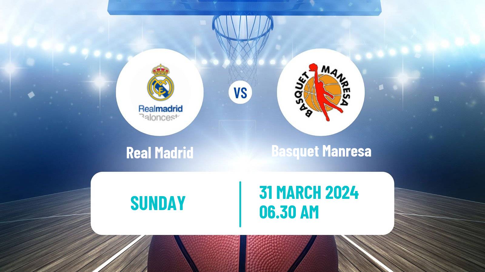 Basketball Spanish ACB League Real Madrid - Basquet Manresa