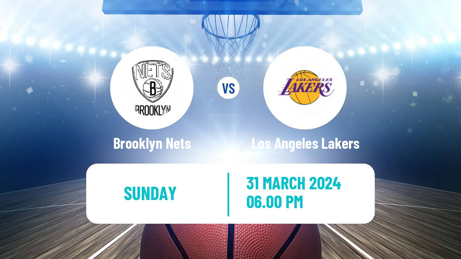 Basketball NBA Brooklyn Nets - Los Angeles Lakers