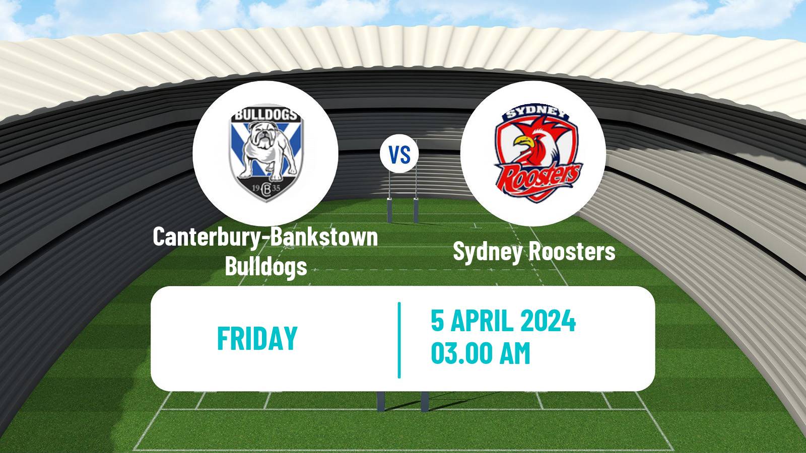 Rugby league Australian NRL Canterbury-Bankstown Bulldogs - Sydney Roosters