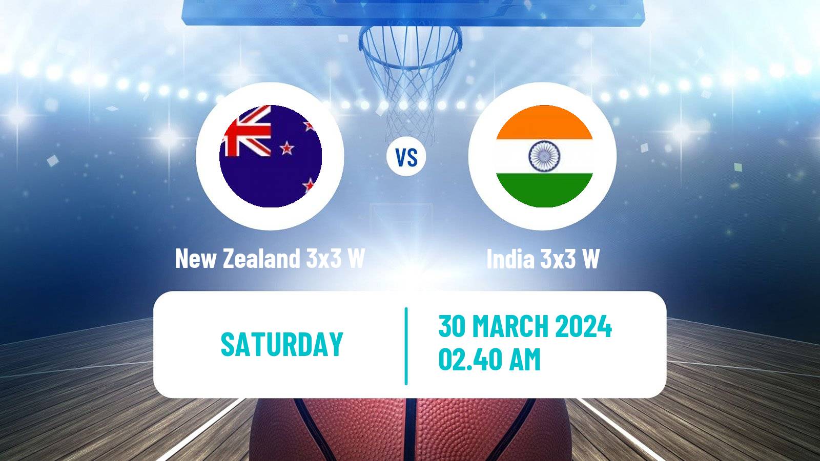 Basketball Asia Cup 3x3 Women New Zealand 3x3 W - India 3x3 W