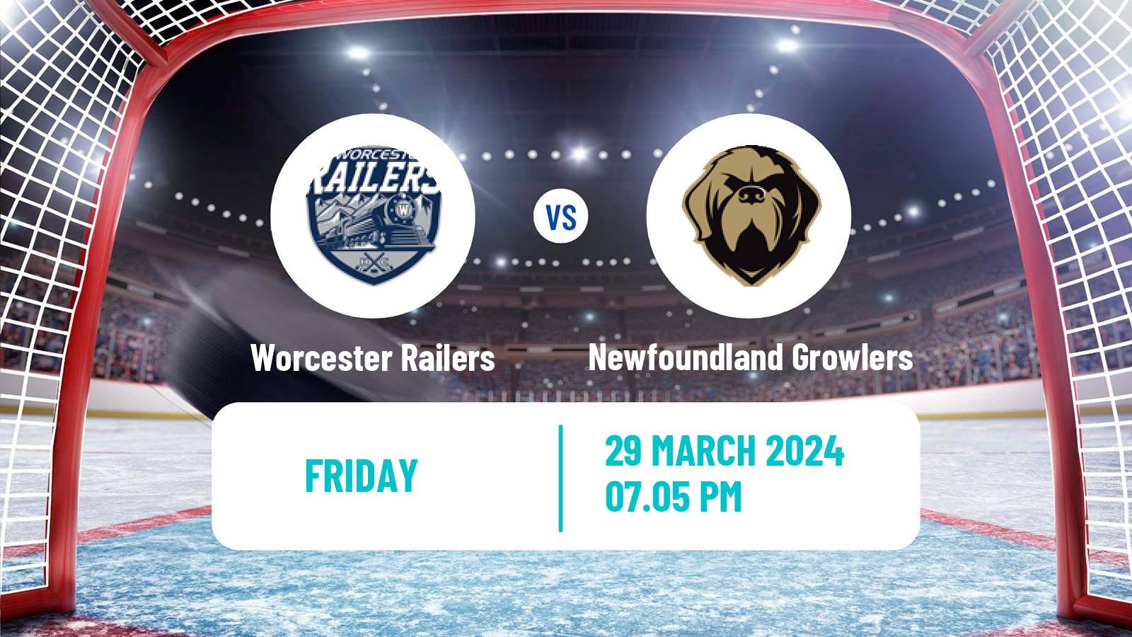 Hockey ECHL Worcester Railers - Newfoundland Growlers