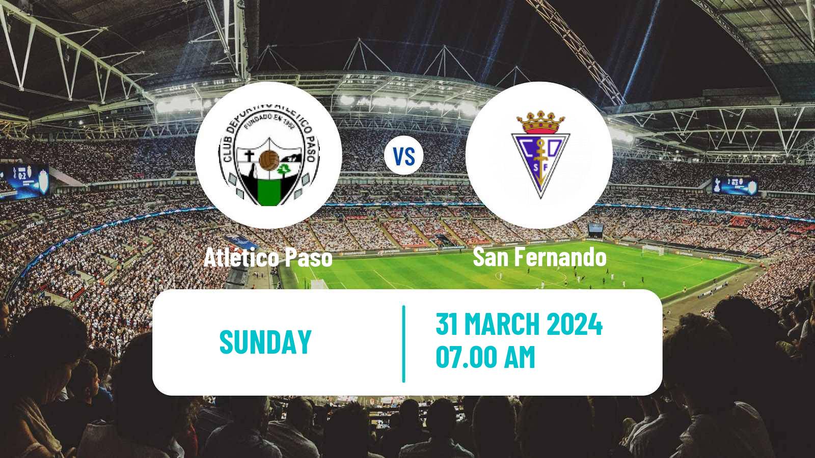 Soccer Spanish Segunda RFEF - Group 5 Atlético Paso - San Fernando