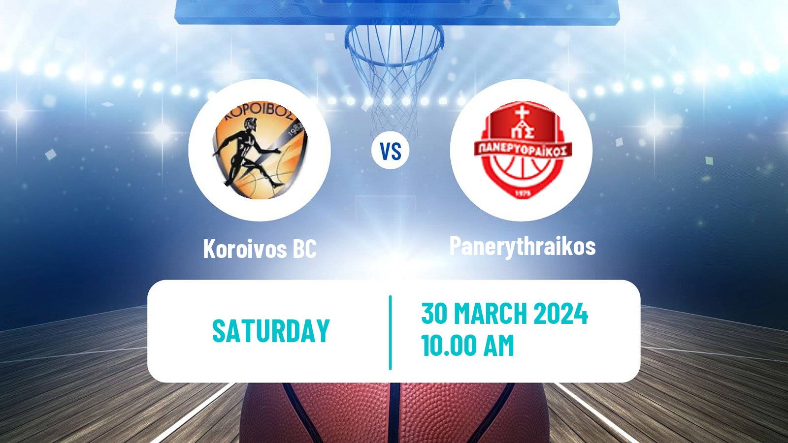 Basketball Greek Elite League Basketball Koroivos - Panerythraikos