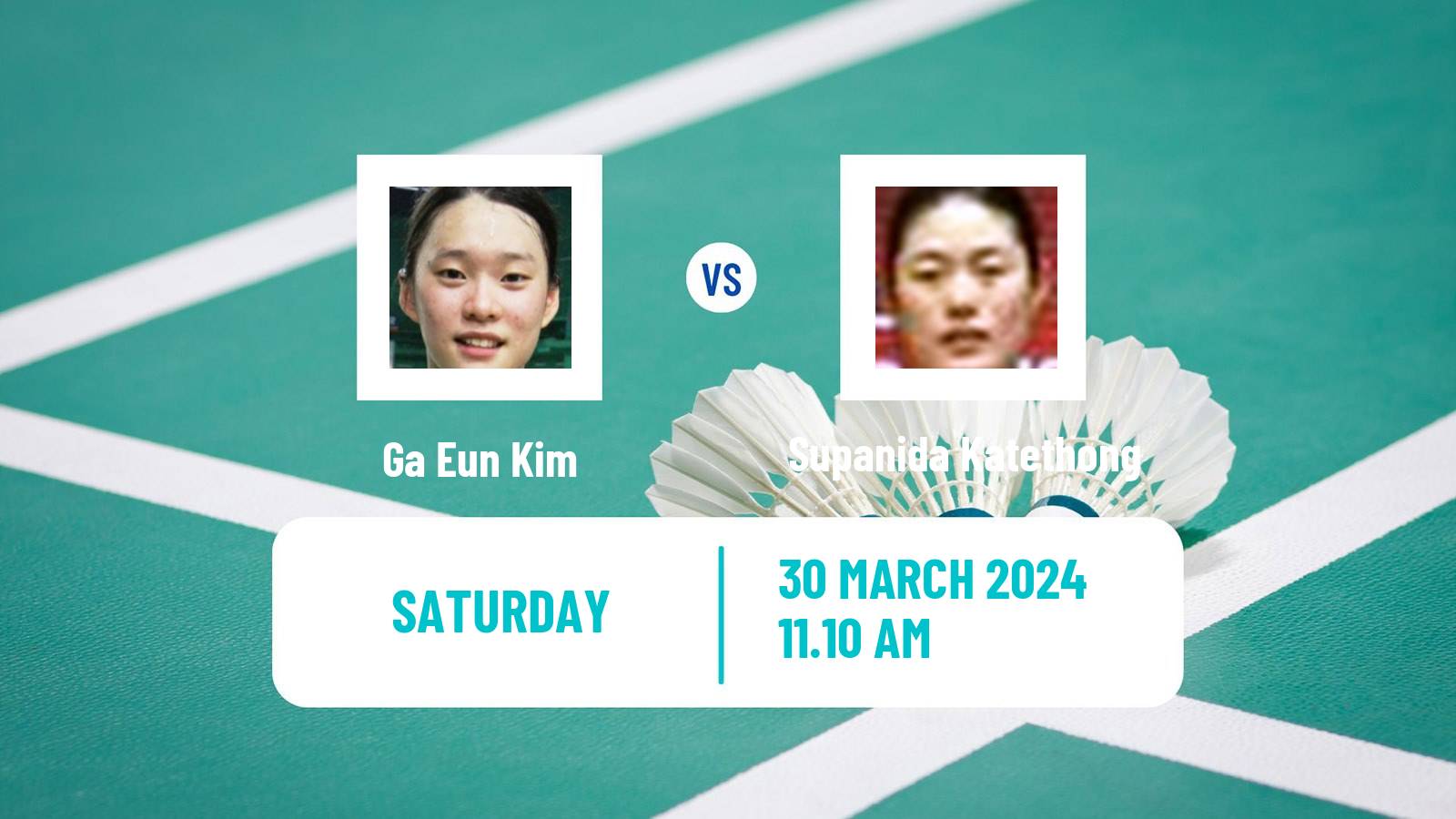 Badminton BWF World Tour Spain Masters Women Ga Eun Kim - Supanida Katethong