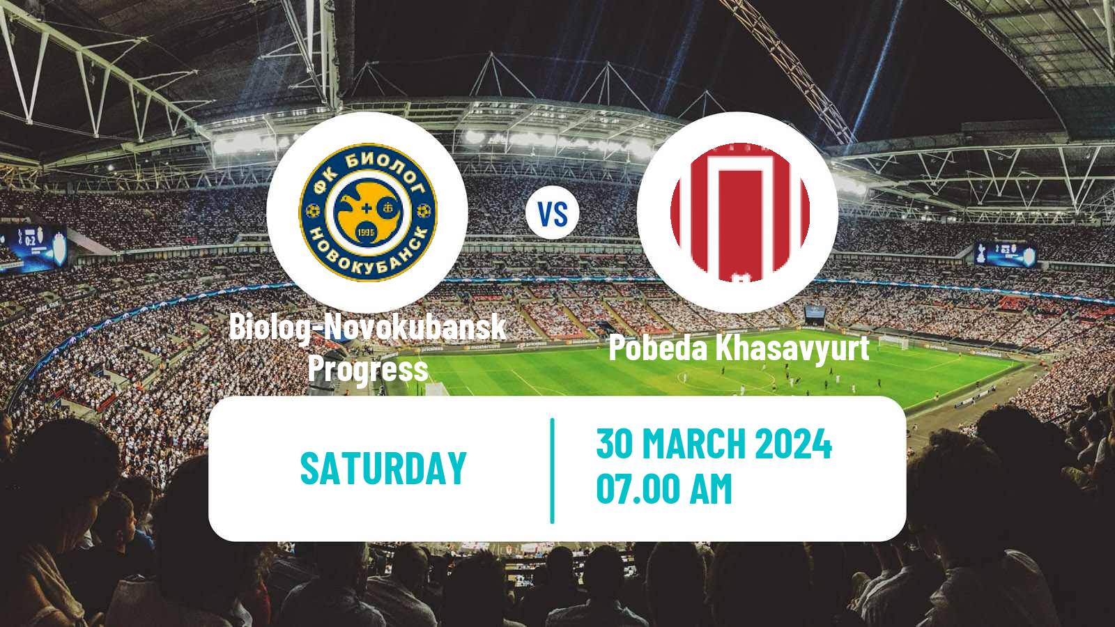 Soccer FNL 2 Division B Group 1 Biolog-Novokubansk Progress - Pobeda Khasavyurt