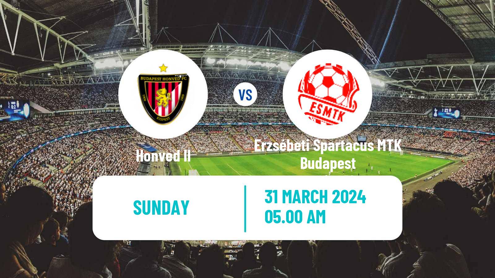 Soccer Hungarian NB III Southeast Honved II - Erzsébeti Spartacus MTK Budapest