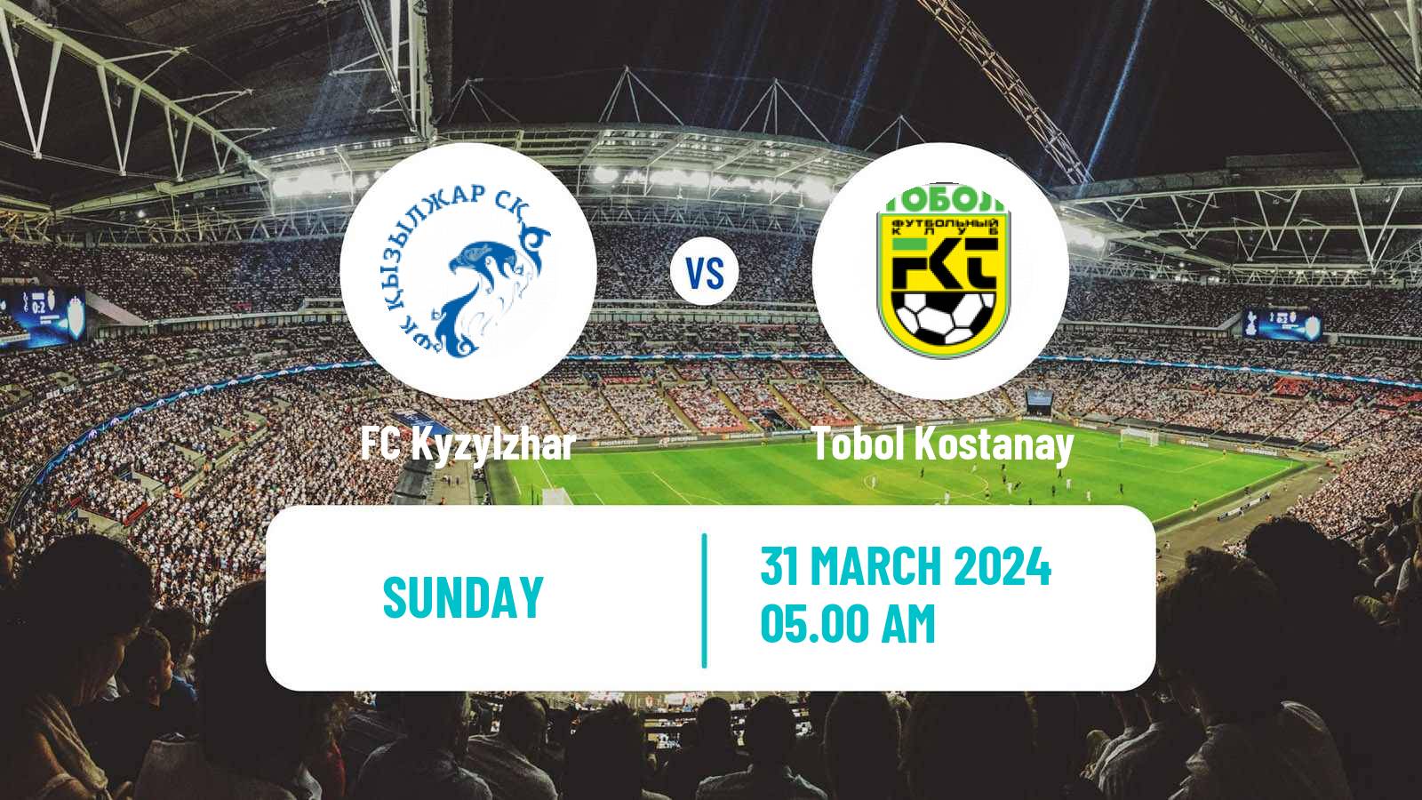 Soccer Kazakh Premier League Kyzylzhar - Tobol Kostanay