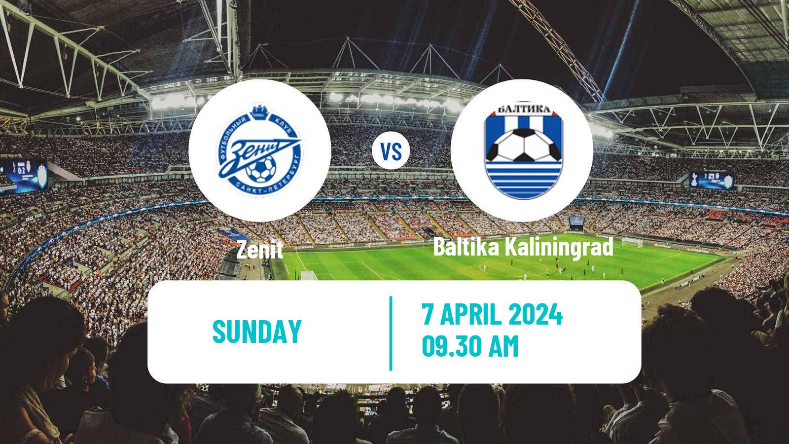Soccer Russian Premier League Zenit - Baltika Kaliningrad