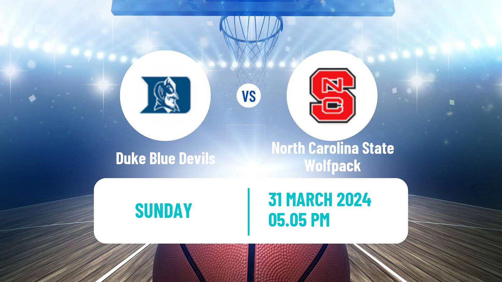 Basketball NCAA College Basketball Duke Blue Devils - North Carolina State Wolfpack