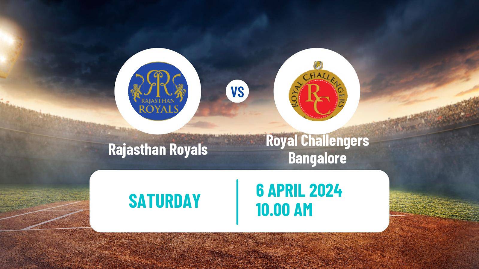 Cricket Indian Premier League Cricket Rajasthan Royals - Royal Challengers Bangalore