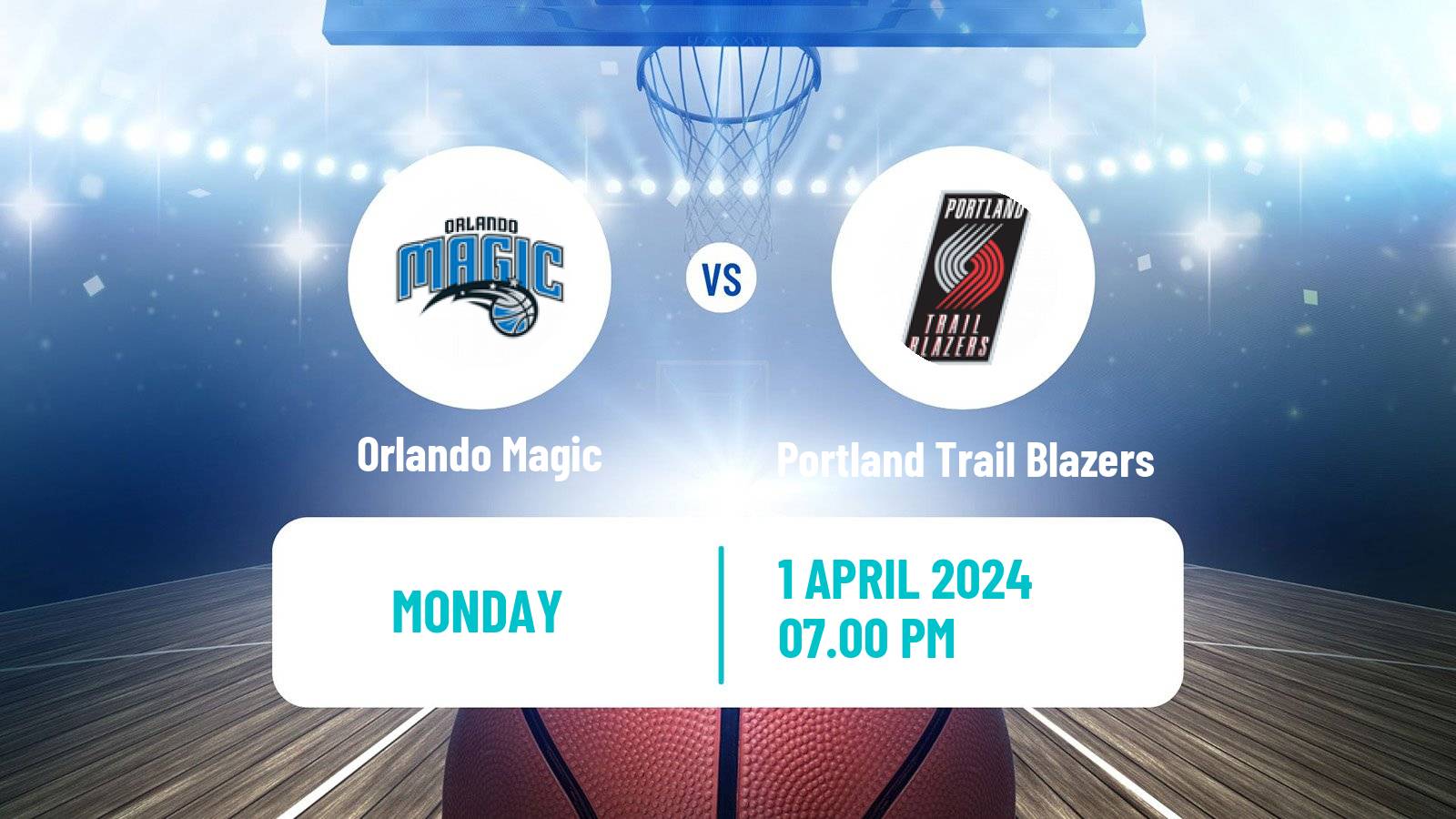 Basketball NBA Orlando Magic - Portland Trail Blazers