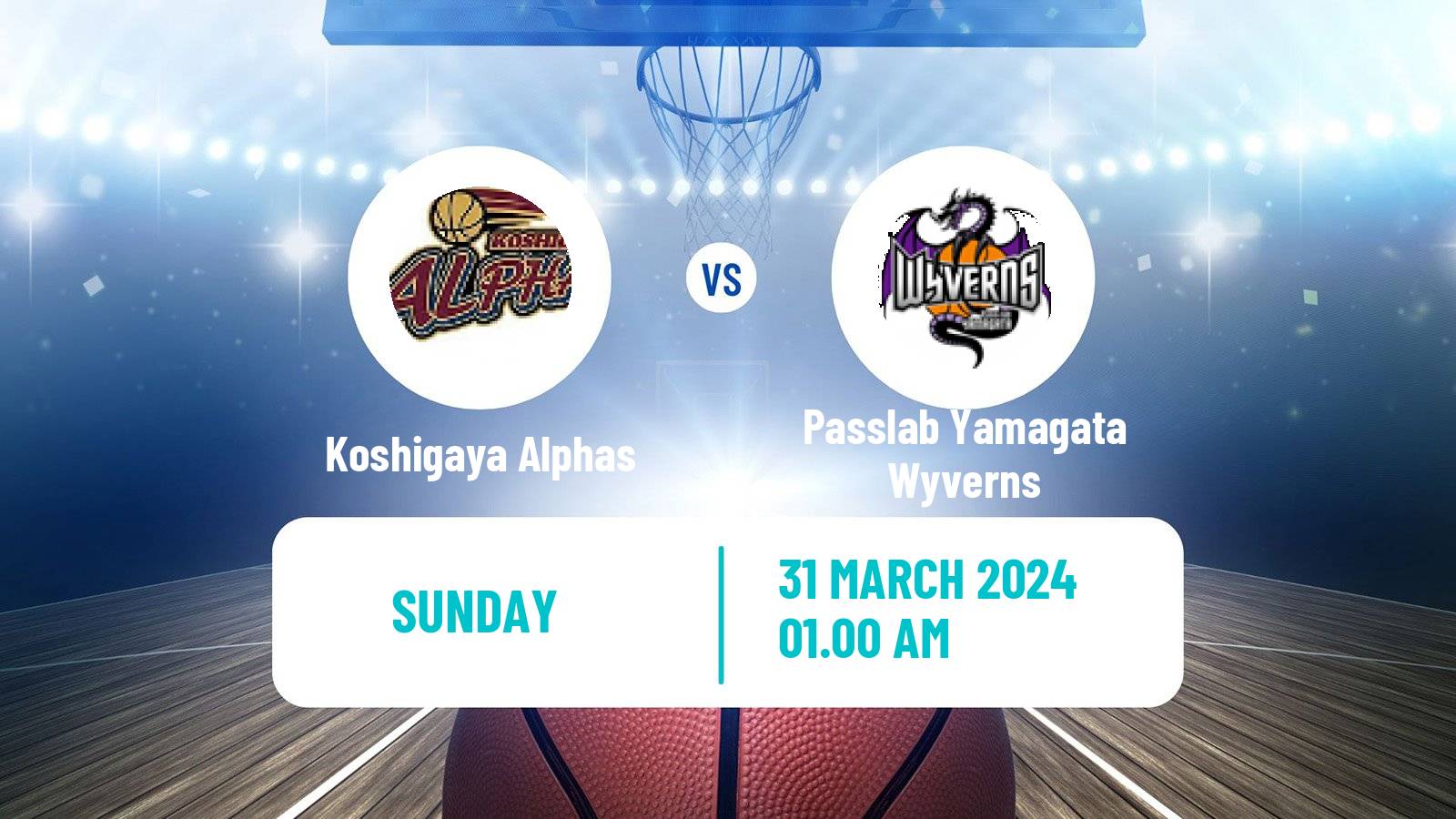 Basketball Japan B2 League Basketball Koshigaya Alphas - Passlab Yamagata Wyverns