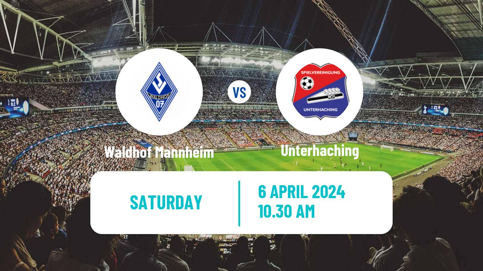Soccer German 3 Bundesliga Waldhof Mannheim - Unterhaching