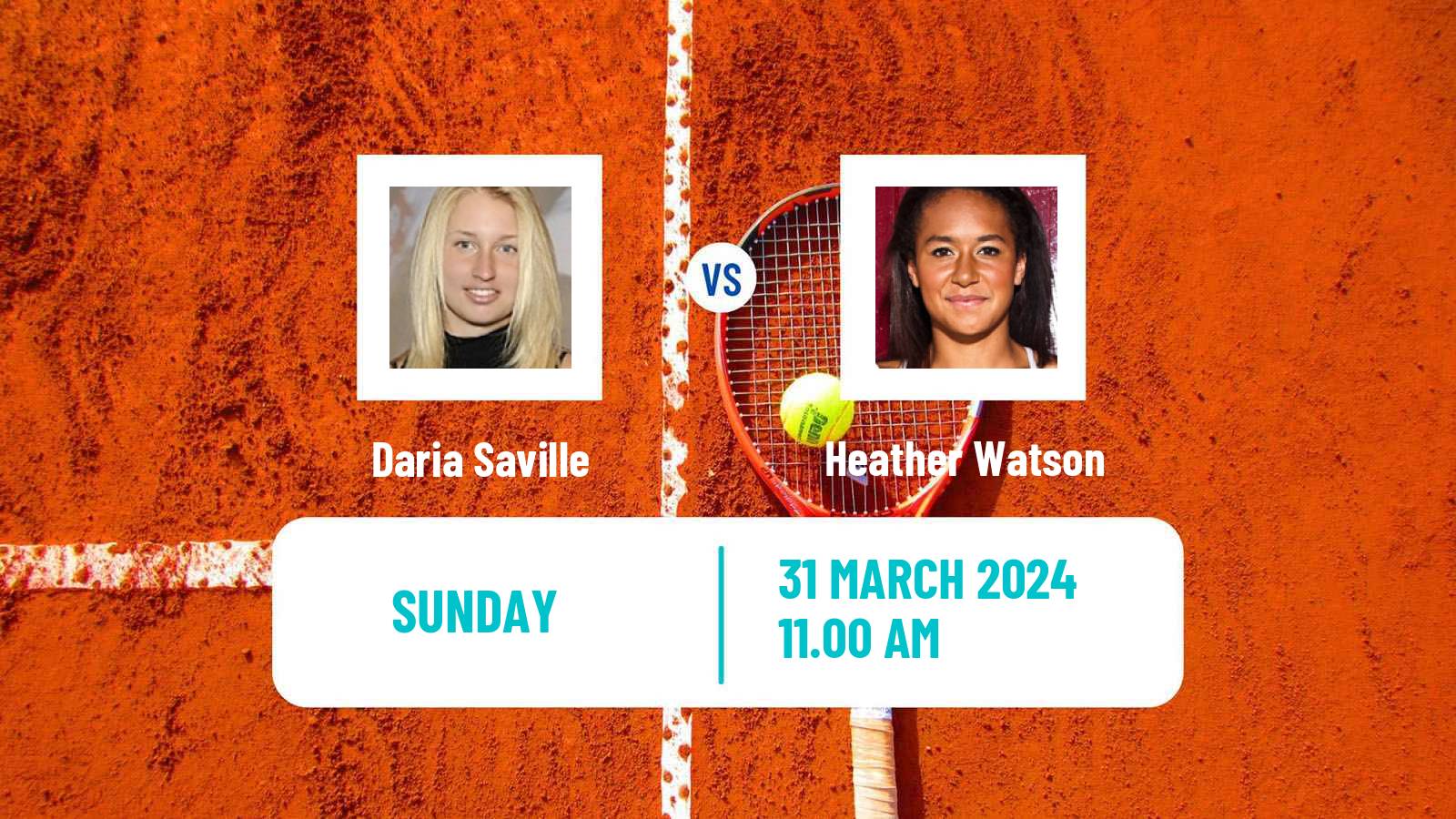 Tennis WTA Charleston Daria Saville - Heather Watson