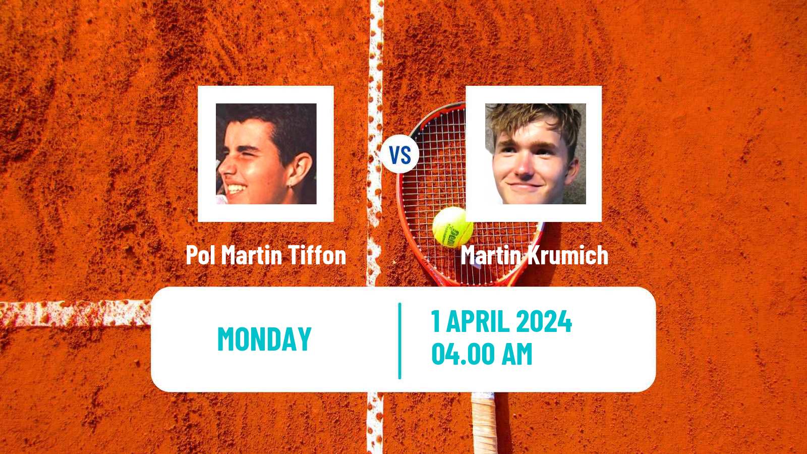 Tennis Barcelona Challenger Men Pol Martin Tiffon - Martin Krumich