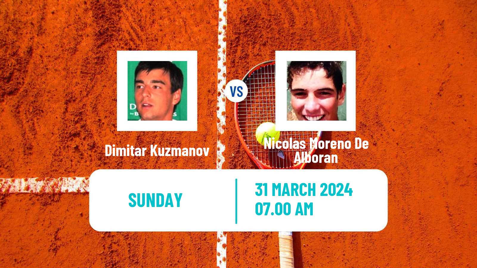 Tennis ATP Marrakech Dimitar Kuzmanov - Nicolas Moreno De Alboran