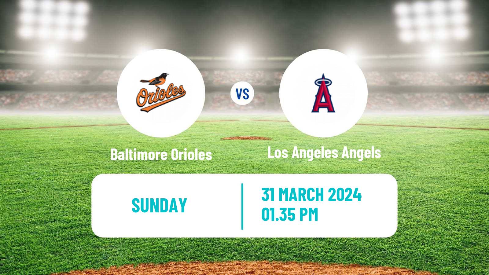 Baseball MLB Baltimore Orioles - Los Angeles Angels