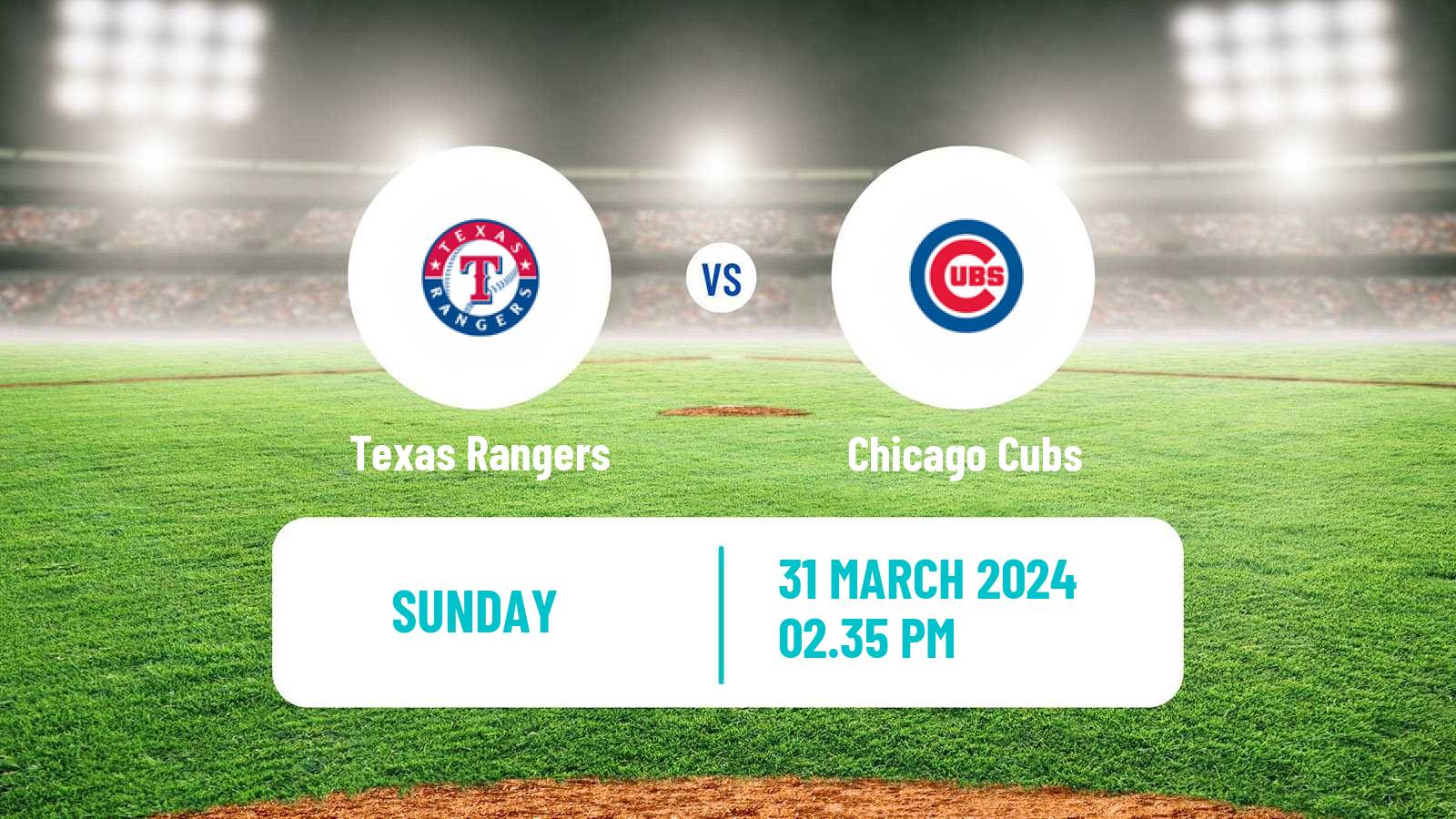 Baseball MLB Texas Rangers - Chicago Cubs