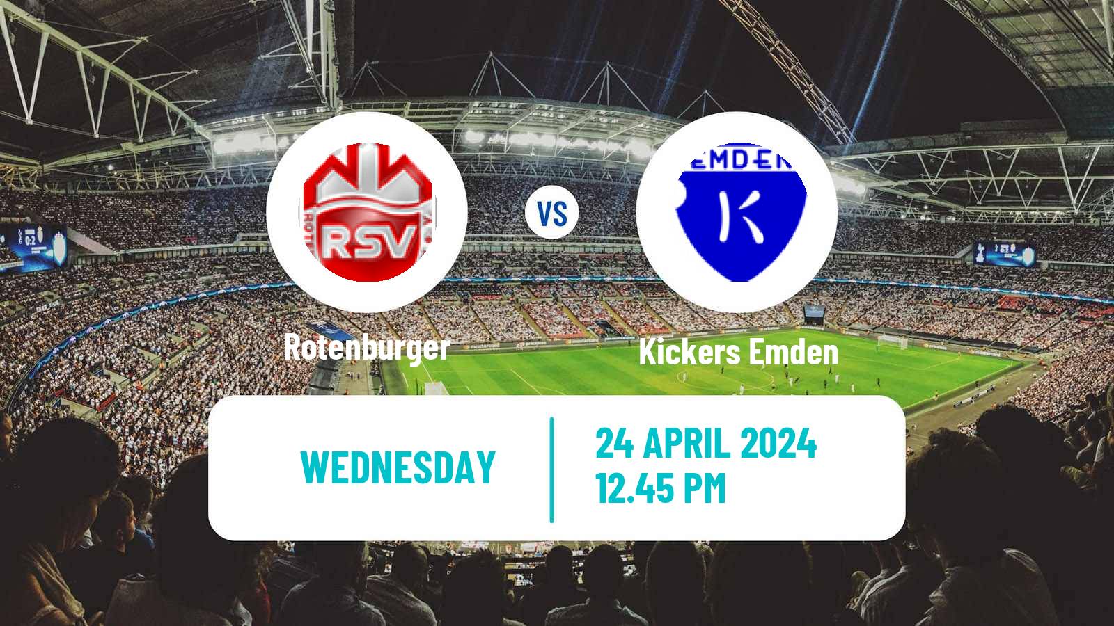 Soccer German Oberliga Niedersachsen Rotenburger - Kickers Emden