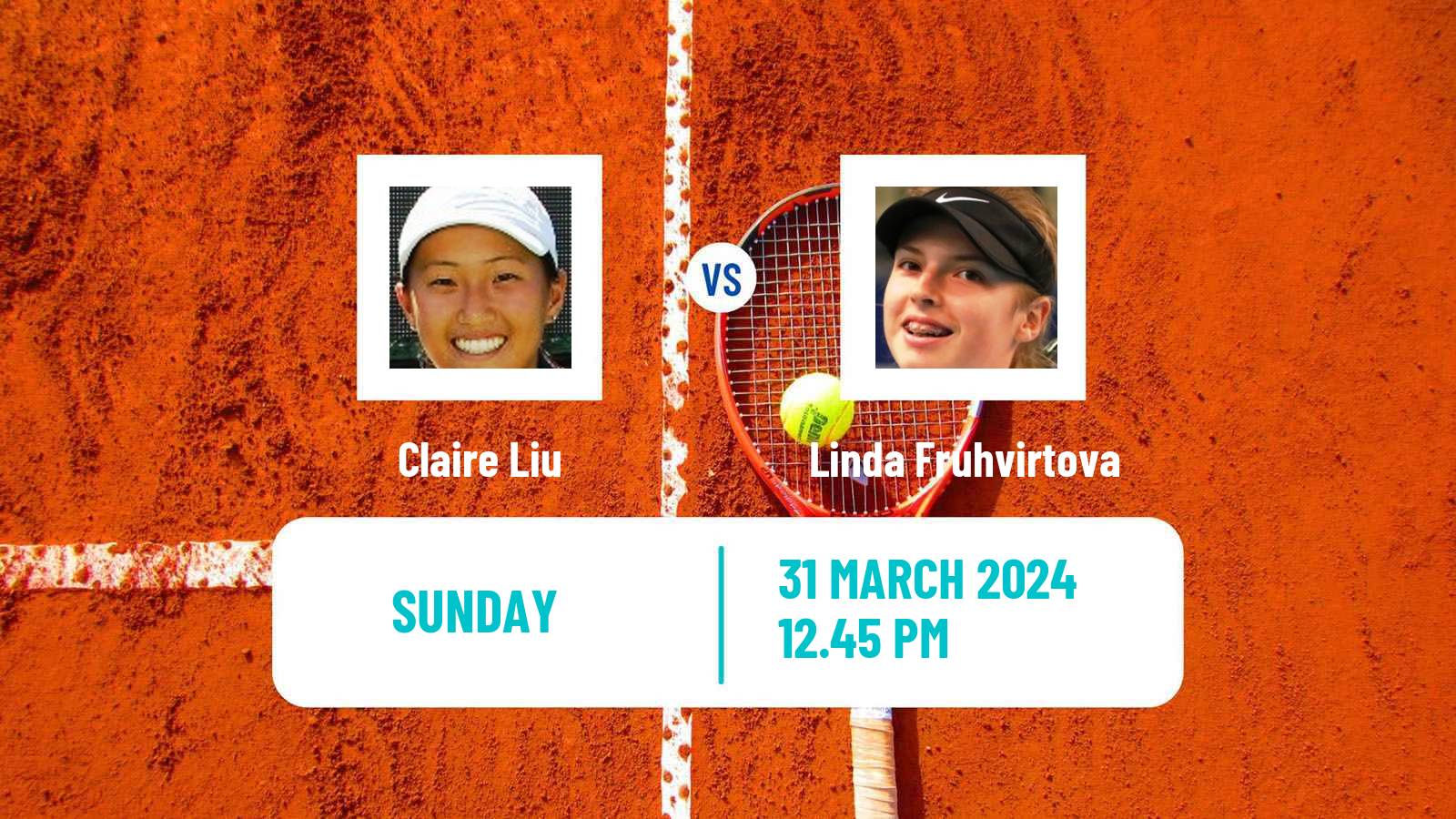 Tennis WTA Charleston Claire Liu - Linda Fruhvirtova