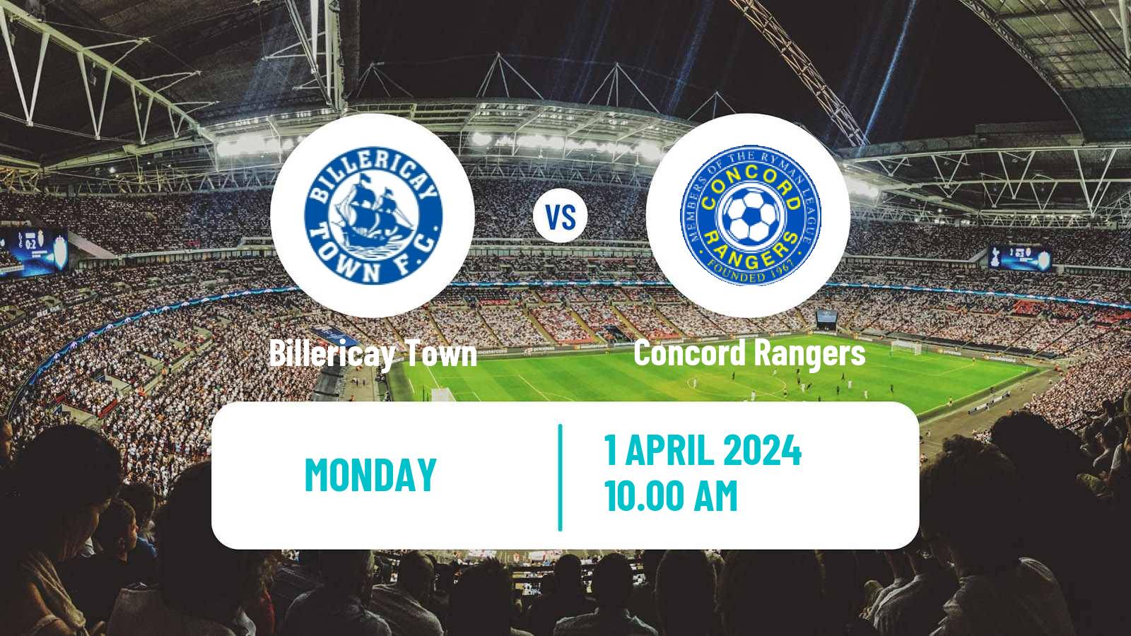 Soccer English Isthmian League Premier Division Billericay Town - Concord Rangers