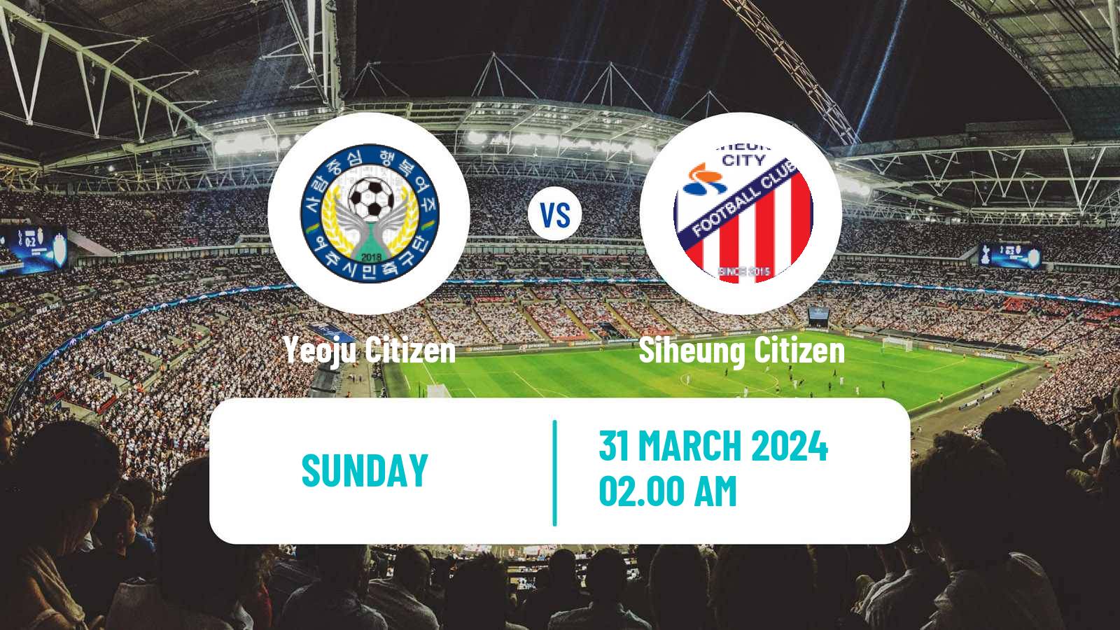 Soccer South Korean K3 League Yeoju Citizen - Siheung Citizen